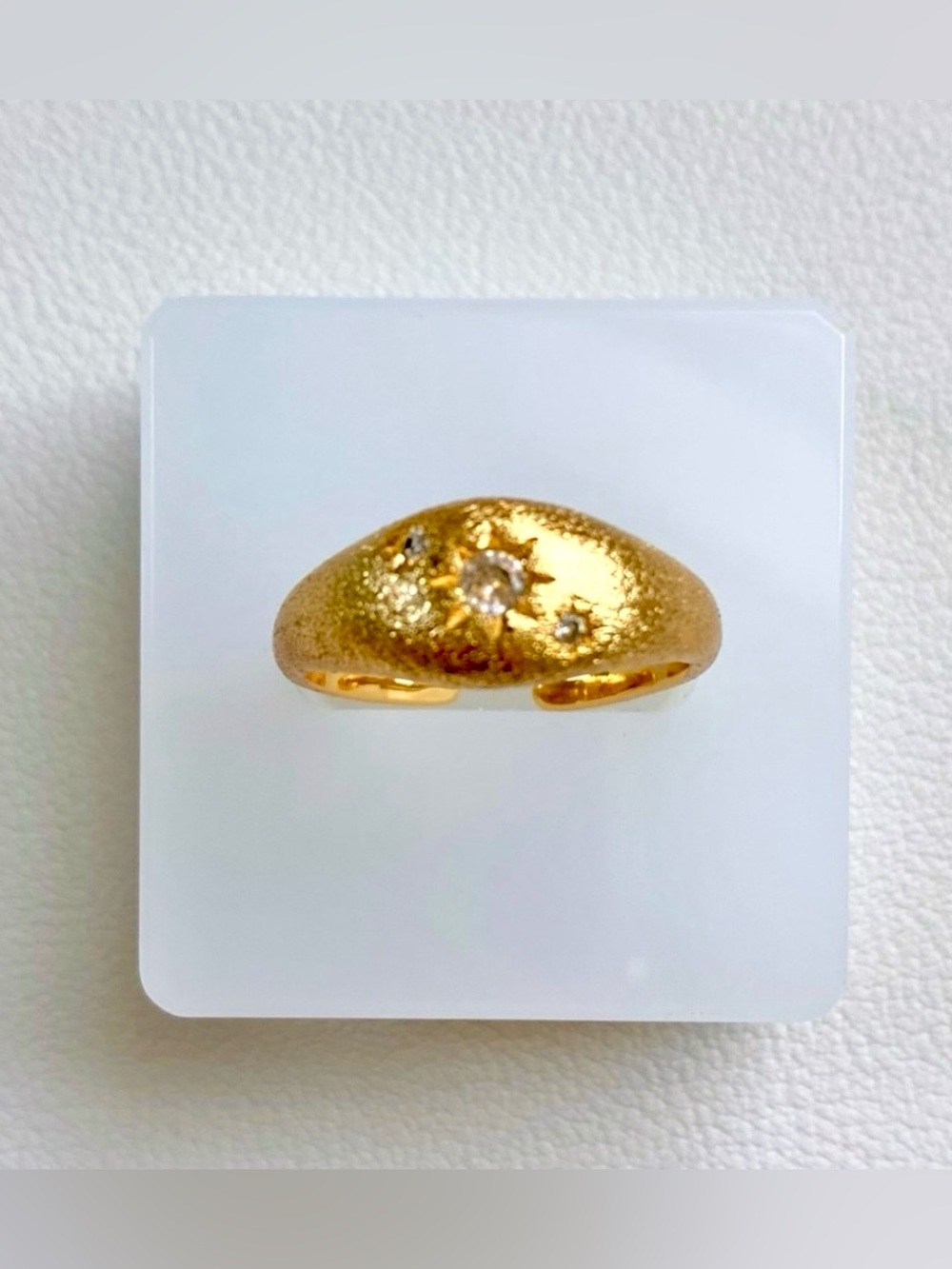 Elegant Gold Ring with Diamond Accents